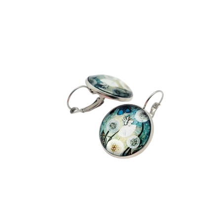 EARRINGS STEEL SILVER FAIRY AMONG FLOWERS